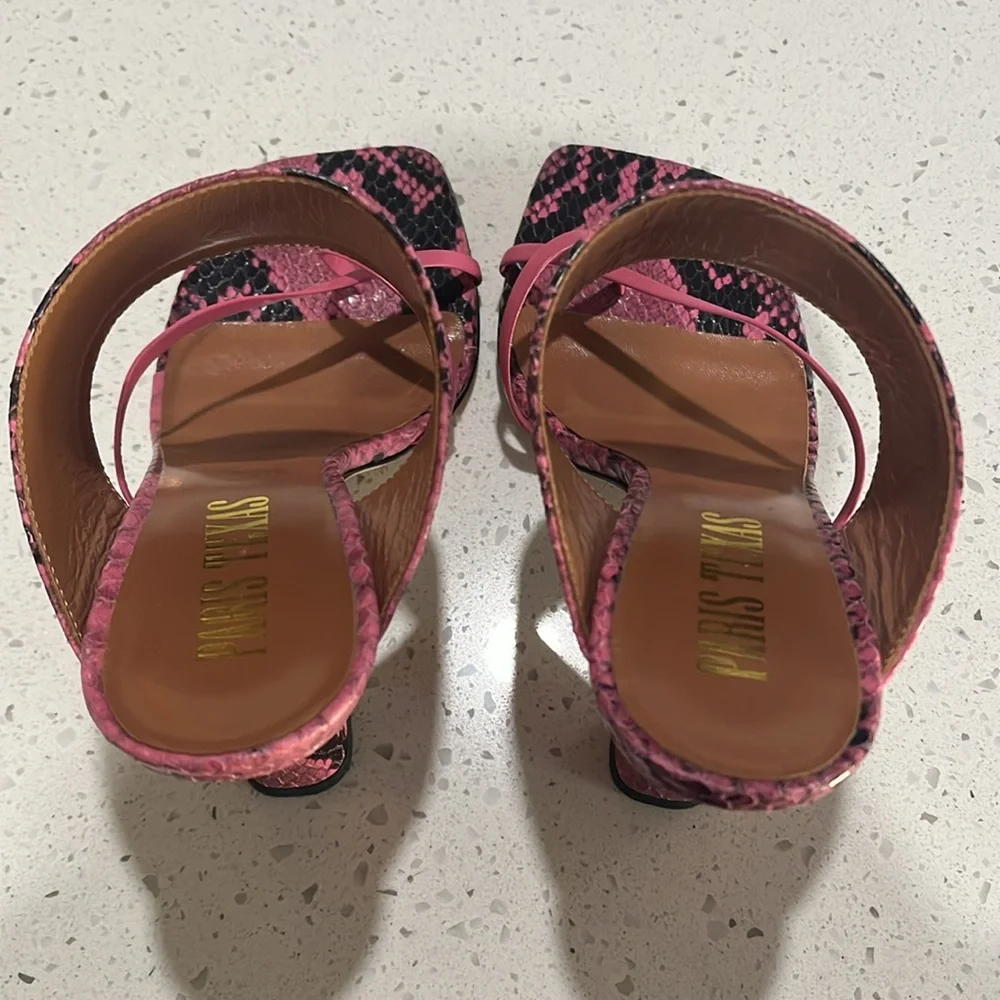 Paris Texas gorgeous Hot pink size 36 snake print 95mm sandals